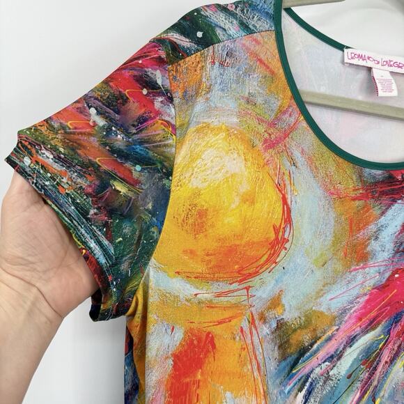 Leoma Lovegrove Tropical Print Shift Dress Stretch Jersey Short Sleeve Size XL - Picture 5 of 11